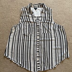 Torrid Black and White Striped Blouse size 1